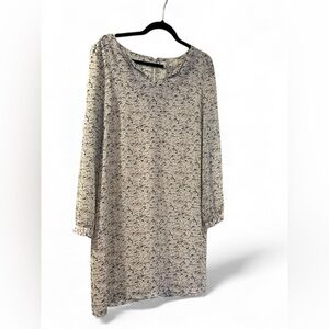 Lila Rose Cream and Black Floral Long Sleeve Dress